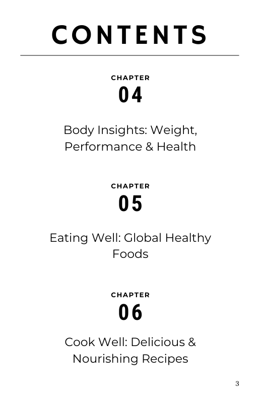 Aperçu intérieur ebook nutrition - Recettes healthy et guide des nutriments
