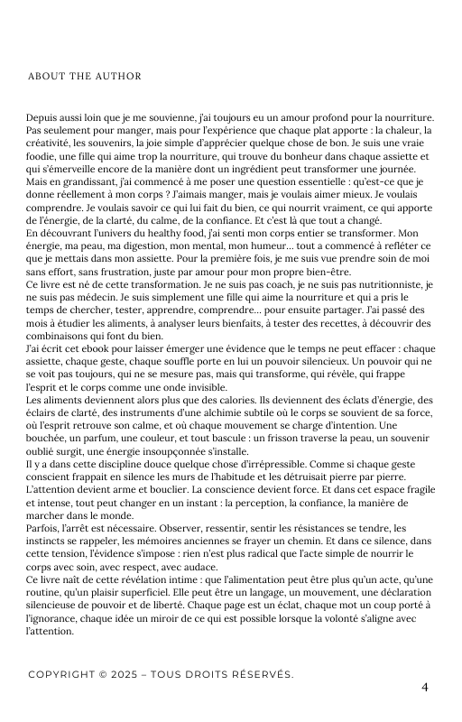 Aperçu intérieur ebook nutrition - Recettes healthy et guide des nutriments

